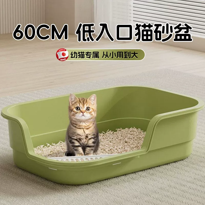 猫砂盆幼猫低入口小号防外溅