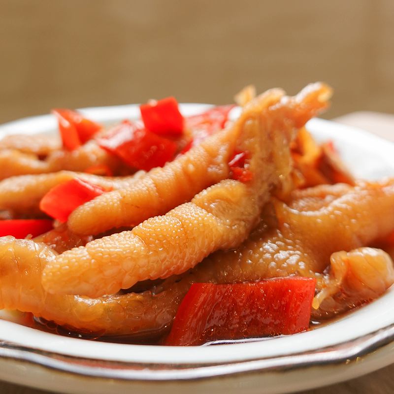 肥猫无骨鸡爪去骨酸辣即食凤爪鸡肉红油零食休闲食品380g卤味小吃