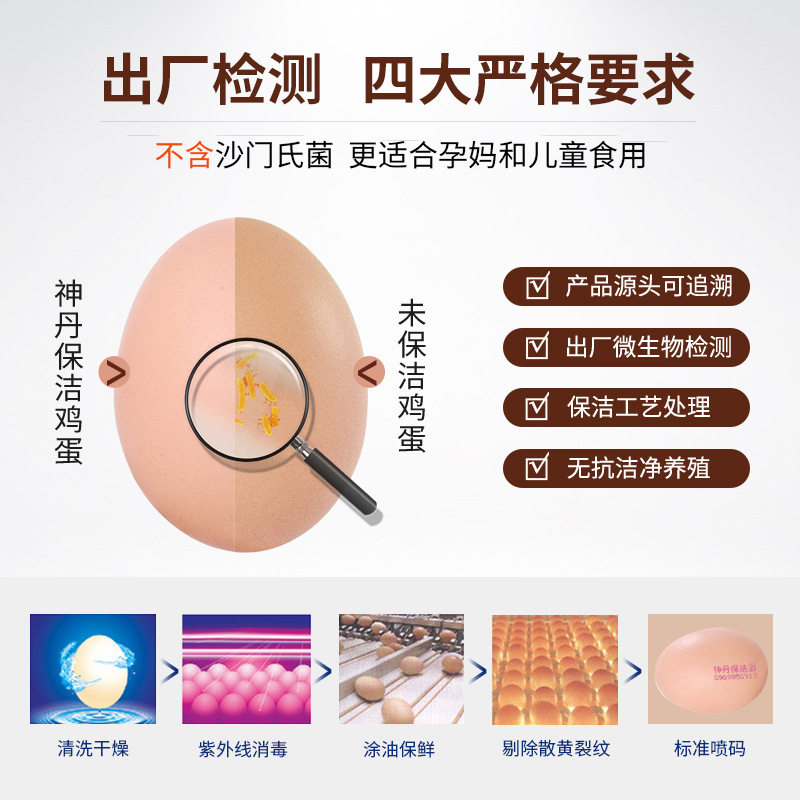 神丹40枚保洁鲜鸡蛋谷物蛋厂家直供家庭装