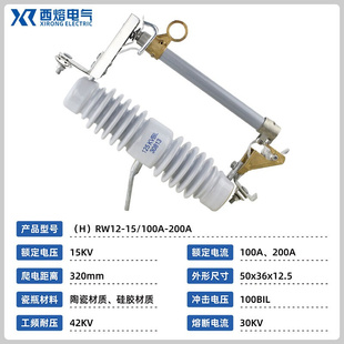 户外令克保险开关 熔断器 西熔10kv高压 RW12 100A 跌落式 200A