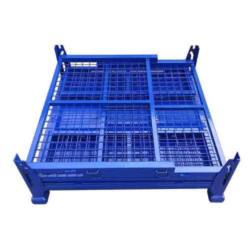 工厂可折叠大容量物料箱仓储网格料箱商超物料折叠周转箱厂