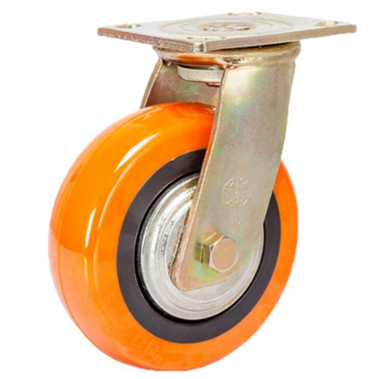 脚轮重型工业聚氨脂手推车轮子PU推拉车轮子刹车胶轮轮子