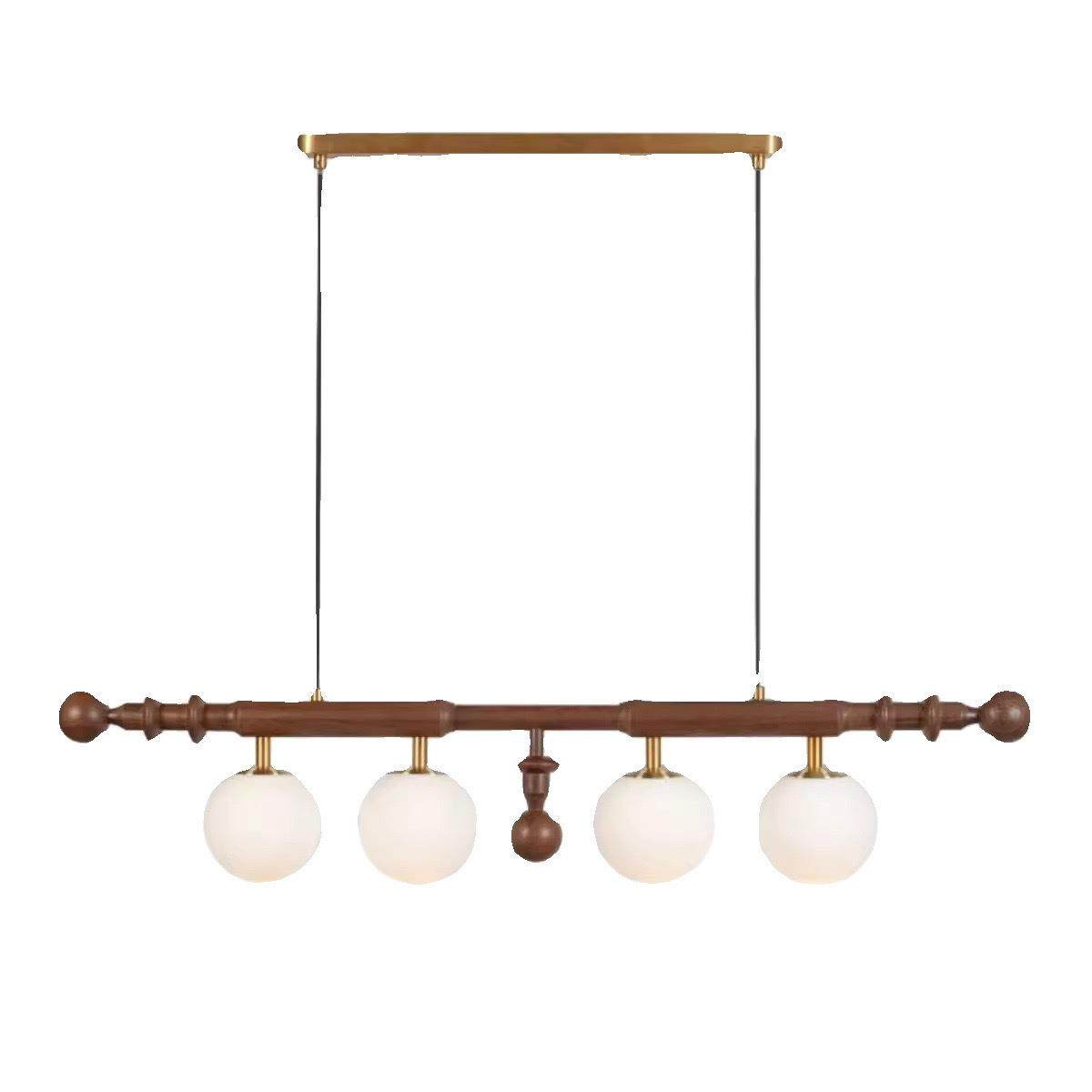 美式复古南洋风一字长条灯法式中古餐厅吊灯吧台实木岛台魔豆灯具