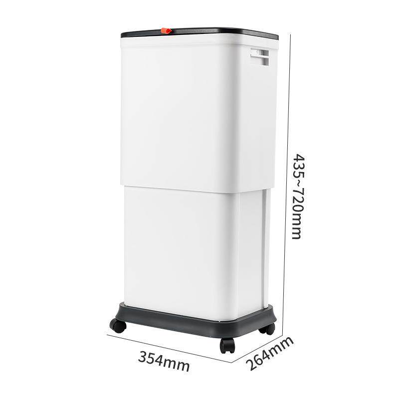 垃圾桶可升降大号大容量厨房垃圾桶带轮子掀盖式垃圾桶家用