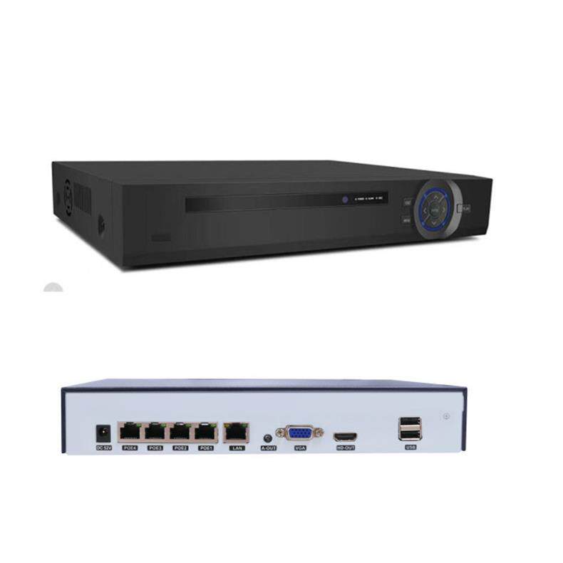 硬盘录像机4路5MP/1080P高清监控主机四路高清POE交换机NVR