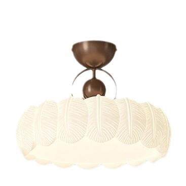 法式卧室吸顶灯中古奶油风主卧公主房灯具简约羽毛灯设计师书房灯