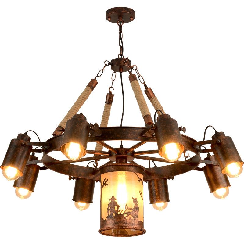 复古艺工业风吊灯创意桌餐客厅饭店餐灯具火锅厅店酒吧美式铁大灯