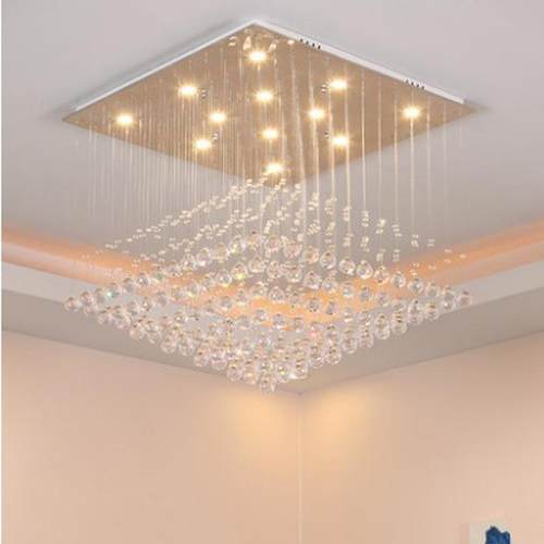 led吊灯水晶灯现代大气客厅卧室灯创意餐厅灯吊线水晶灯具