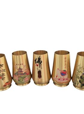 黄铜茶道六君子6件套功夫茶具配件茶艺套黄铜茶夹勺叉刀刷筒