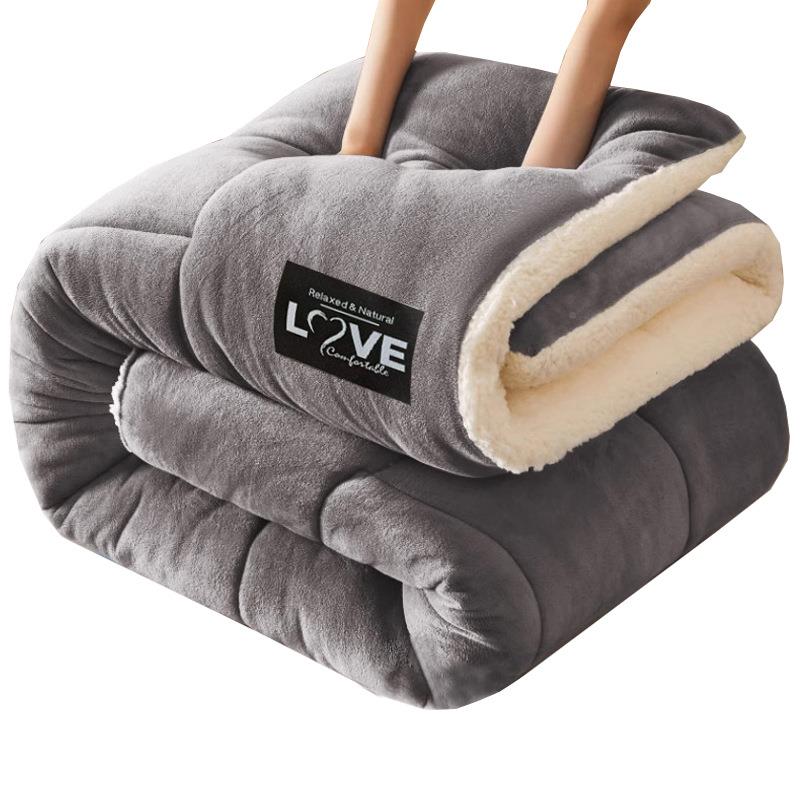 2025新款羊羔被绒被加子冬季棉被芯冬天宿舍人秋冬被厚保单YYJF-1