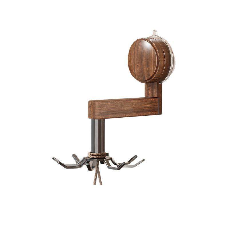 吸盘胡桃木厨房旋转挂钩中古风免打孔壁挂置物架锅铲勺子收纳挂架,厨房/烹饪用具,抹布架/厨房清洁收纳架,淘宝优惠券,粉丝福利购,淘宝优惠卷