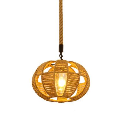 复麻绳吊灯酒吧网古咖绳灯手工灯罩麻个火性创意鸣轩灯饰锅店烧烤