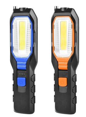 新款LED带磁COB汽车维修灯工作灯多功能充电式便携户外照明手电筒