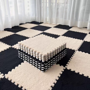 拼接床边地毯网红少女全铺房间泡沫垫榻榻米客厅环保毛绒拼接地垫