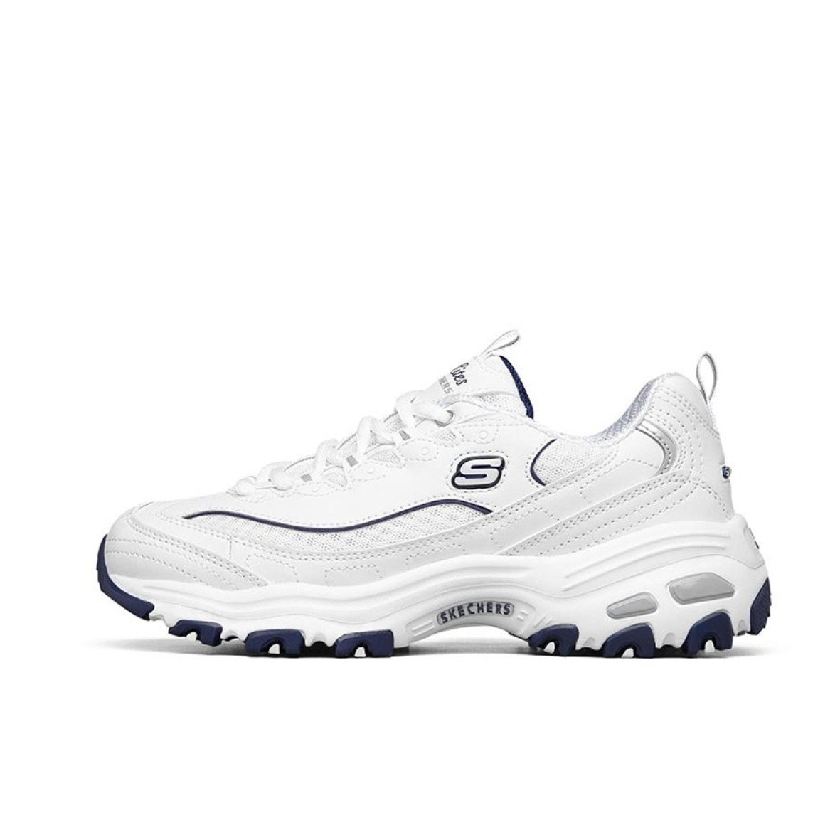 Skechers斯凯奇小白熊海军蓝老爹鞋女熊猫鞋厚底休闲运动鞋