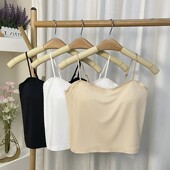 夏季 新款 百搭冰丝无痕吊带背心固定杯垫内穿外搭显瘦打底性感美背