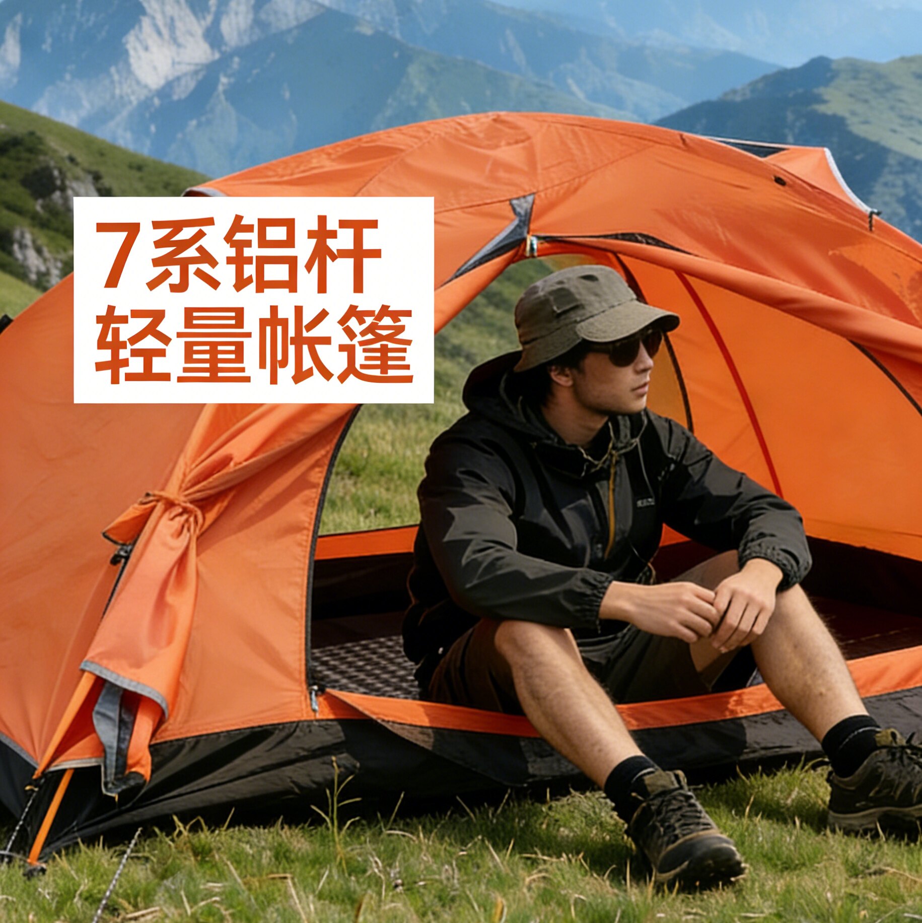 单人帐篷户外折叠便携式露营防暴雨超轻便携1人专业铝杆装备全套