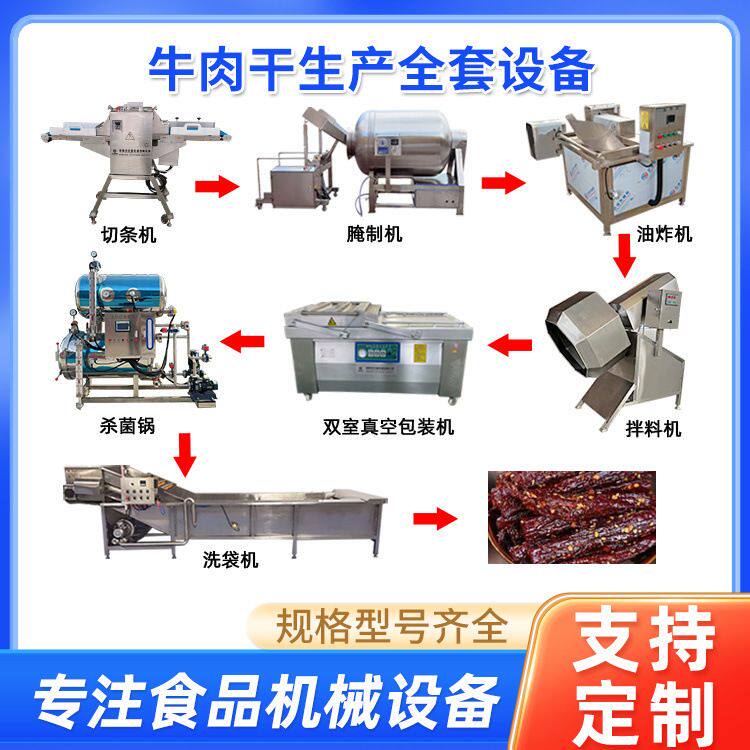 手撕风干肉干加工设备油炸牛肉干加工设备牛羊肉干输送带切条机