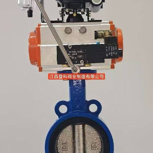 D671XP-16Q DN200双作用带三联件蝶阀 对夹衬胶铸铁 不锈钢板蝶阀