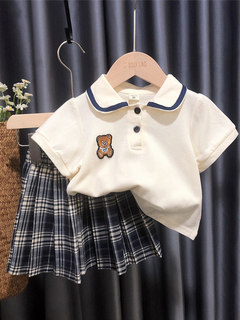 女童jk套装夏季学院风宝宝儿童裙子夏装小女孩衣服童装polo连衣裙