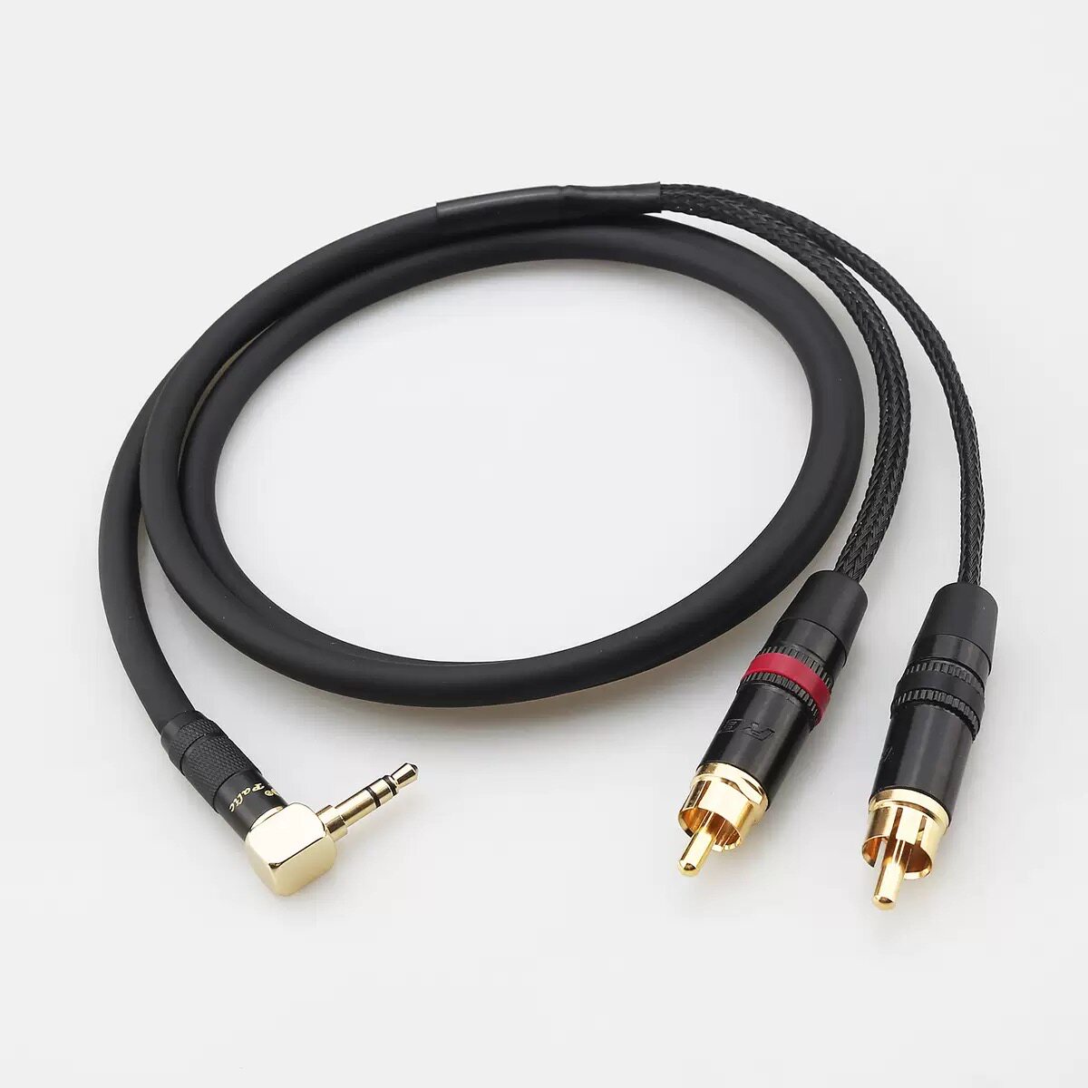 弯头3.5转双莲花 3.5/4.4/6.35/卡侬转双ARC音频线 HIFI升级线材