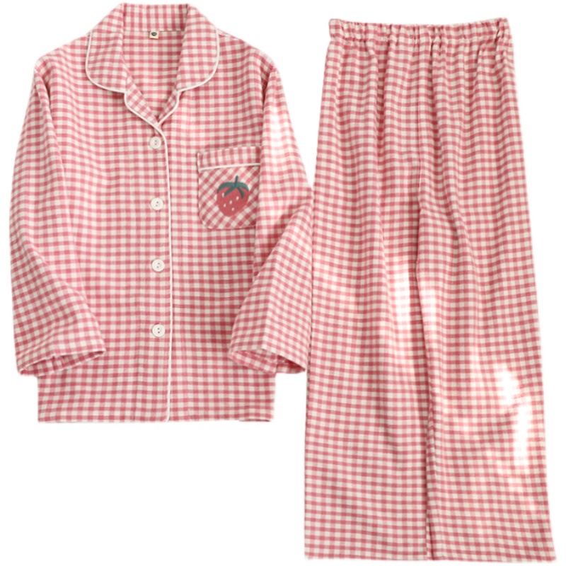 春秋全棉磨毛绒布儿童女童睡衣女孩男童秋冬亲子家居服中大童套装