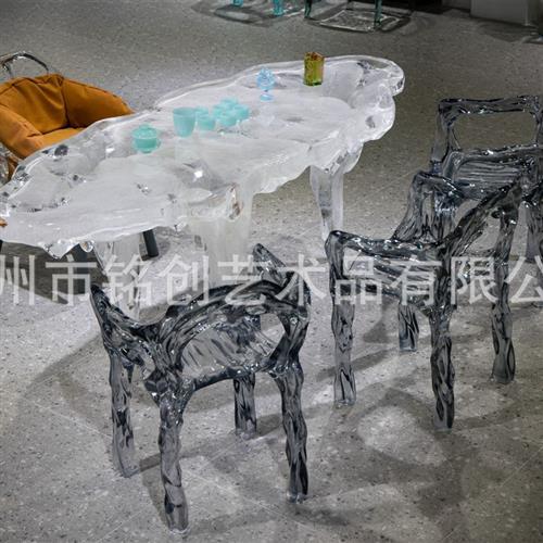 透明家具坐凳水晶座椅室内环氧树脂椅子摆件客厅轻奢家具组合