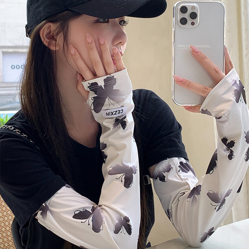 渐变蝴蝶冰丝防晒袖套可爱女防紫外线手套夏季骑行开车护手臂冰袖,服饰配件/皮带/帽子/围巾,防晒袖套,淘宝优惠券,粉丝福利购,淘宝优惠卷