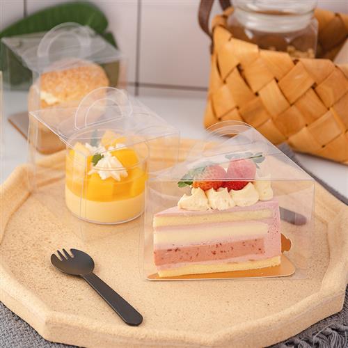 三角形蛋糕盒千层蛋糕透明包装盒6寸8寸切块慕斯打包手提盒子烘培