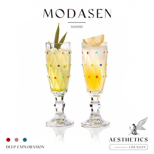 MODASEN创意彩绘玻璃杯鸡尾酒杯