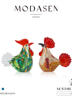 MODASEN手工淄博可爱公鸡摆件