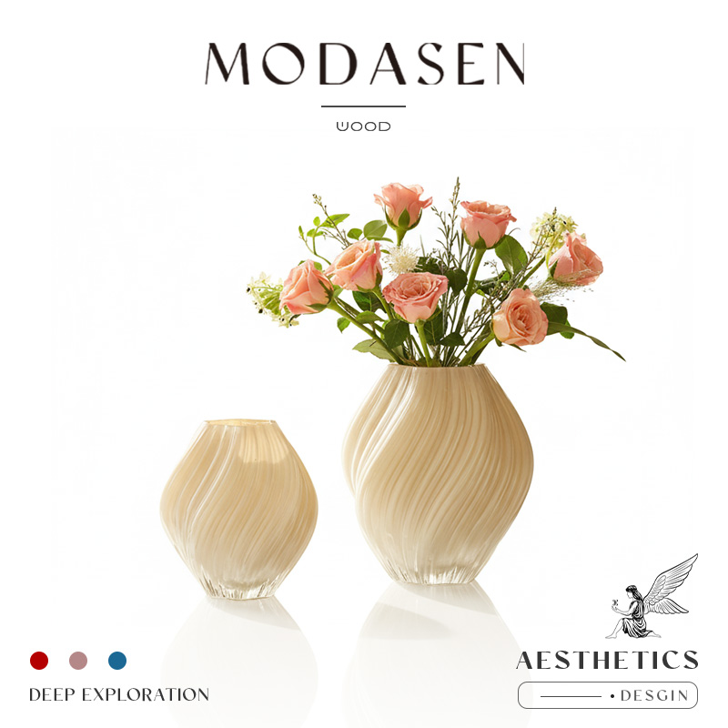 MODASEN不规则扭扭玻璃花瓶摆件