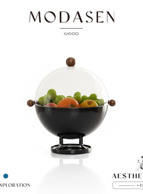 MODASEN丨圆悠 FANG高颜值家用水果盘沥水盘客厅零食干果盘带翻盖