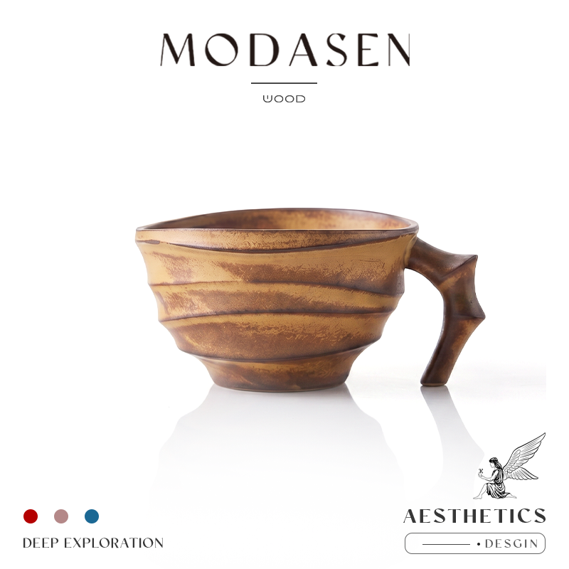 MODASEN丨竹节 SOWA日式复古陶瓷咖啡杯窑变早餐杯牛奶杯拉花杯子