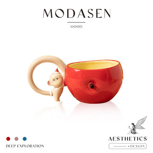 MODASEN立体猴子陶瓷马克杯水杯