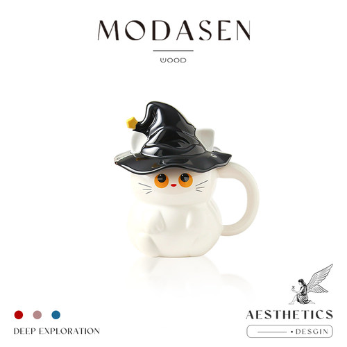 MODASEN搞怪猫咪圣诞万圣马克杯