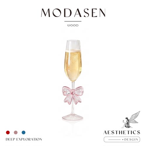 MODASENAJSI蝴蝶结玻璃鸡尾酒杯