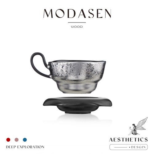 MODASEN电镀陶瓷挂耳咖啡杯碟