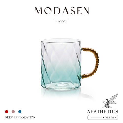 MODASEN欧式渐变青玻璃杯