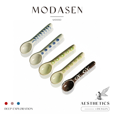 MODASEN复古哑光陶瓷搅拌勺子