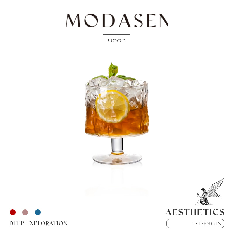MODASEN日式纹理玻璃鸡尾酒杯子