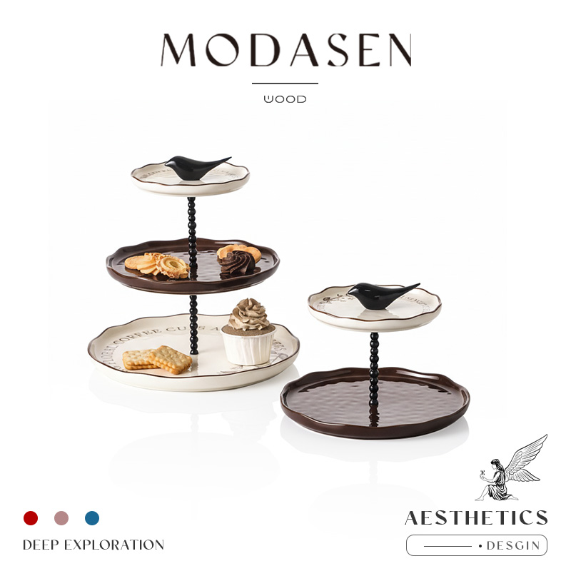 MODASEN陶瓷零食盘多层水果盘