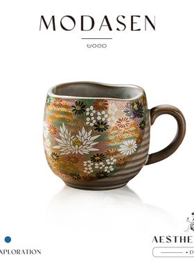 MODASEN丨金花 CGSB日式九谷烧手作陶瓷马克杯猫咪咖啡杯茶杯礼物