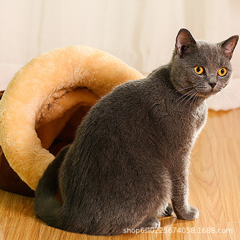秋冬季宠物猫睡袋半封闭猫窝保暖中小型犬狗窝猫睡床宠物窝可拆洗