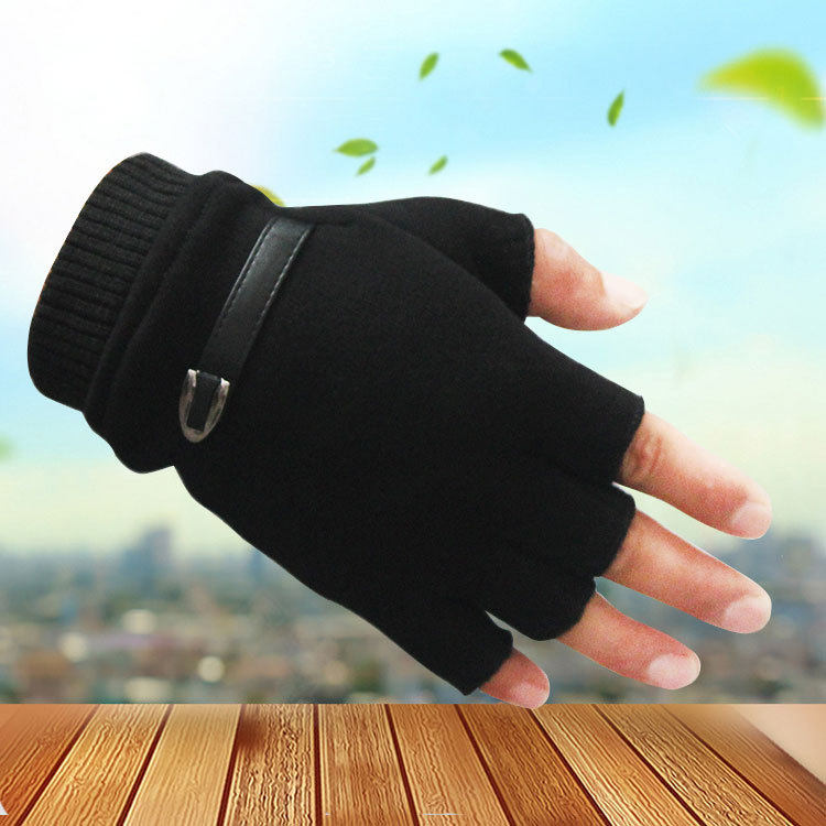 秋冬保暖半指手套不倒绒抓绒键盘开车骑行学生写作业运动手套