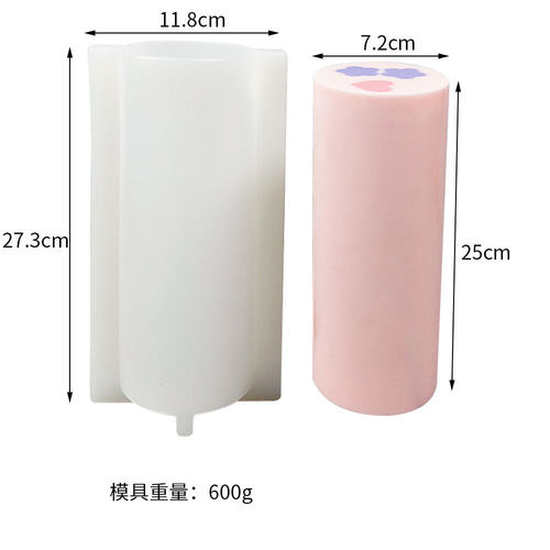 1KG大圆柱立体硅胶模具蜡