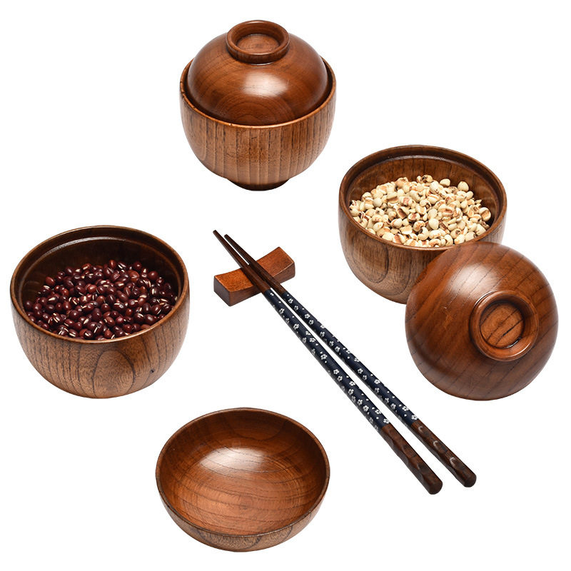 现货酸枣木日式带盖料理