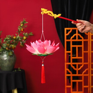 2026新款手提莲花灯笼景区古镇夜市热卖春节元宵年味装饰古风花灯