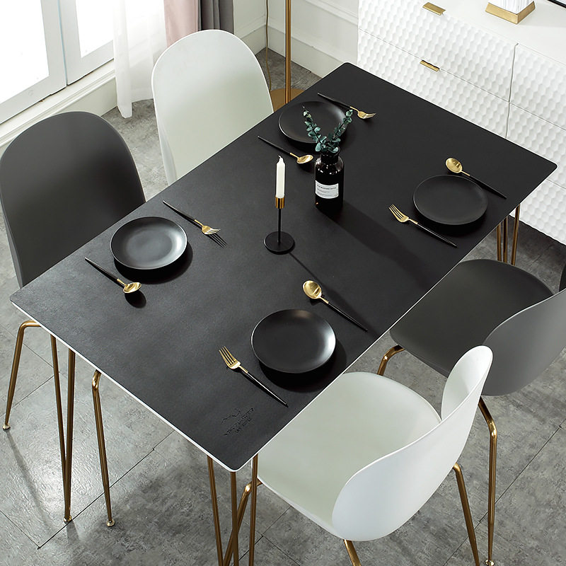 轻奢PVC黑色餐桌垫无味皮革桌布防水防油免洗台布简约纯色茶几垫,居家布艺,桌布,淘宝优惠券,粉丝福利购,淘宝优惠卷