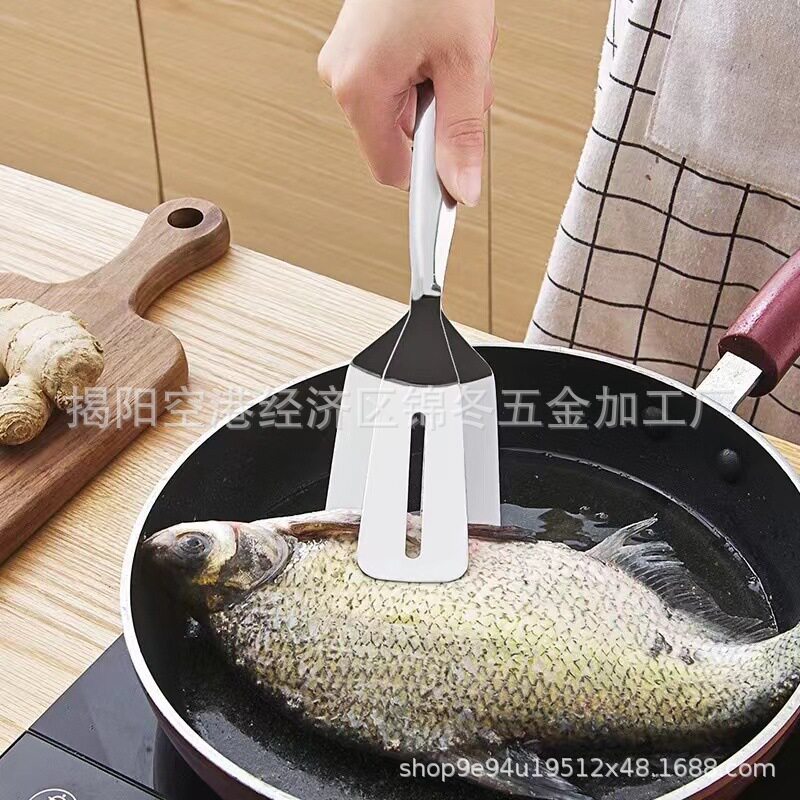 不锈钢煎铲牛排夹煎鱼铲子翻鱼铲神器加长加厚烧烤夹煎饼烤面包夹